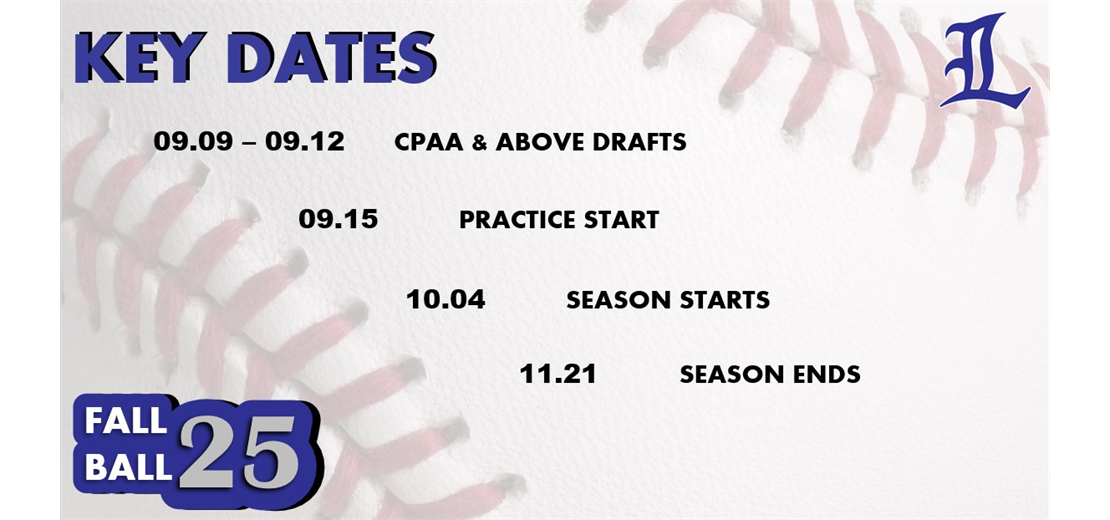 2025 Fall Season Key Dates